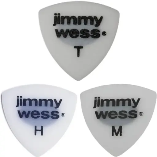 🎸 Púa Jimmy Wess Blanca Con Antiderrapante Jimmy Wess JW-TR 🎶