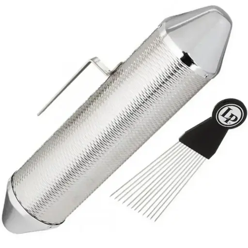 [LP306B] Latin Percussion LP306B Guiro Metálico Torpedo Chico Con Raspador