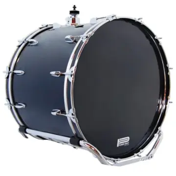 Power Beat CAS24BK Tambora de 24 Pulgadas Negro Lisa Brillante Con Baquetón