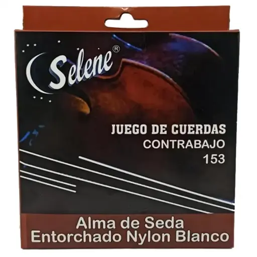 Selene 153B Encordadura Para Contrabajo Alma de Seda Entorchado Nylon Blanco