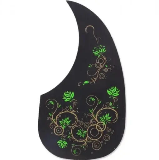 [GPG005] Only Music GPG005 Mica Golpeadora Para Guitarra en Forma de Gota Chica Negra Con Estampado Floral