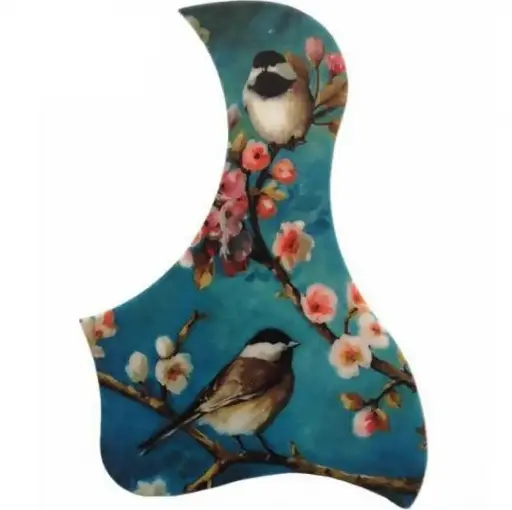 [GPG027] Only Music GPG027 Mica Golpeadora para Guitarra en Forma de Bota con Estampado de Árbol con Pájaros