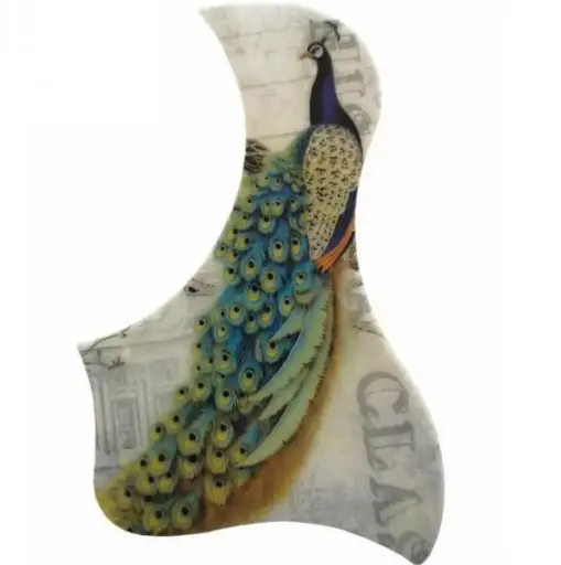 [GPG031] Only Music GPG031 Mica Golpeadora para Guitarra en Forma de Bota con Estampado de Pavo Real
