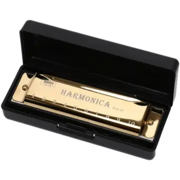 [AR10GLD] Only Music AR10GLD Armonica Profesional De 10 Hoyos De Metal Dorada