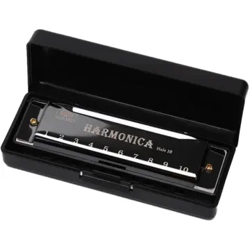Only Music AR10BLK Armonica Profesional De 10 Hoyos De Metal Negra