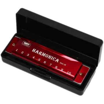 [AR10RED] Only Music AR10RED Armónica Profesional De 10 Hoyos De Metal Roja
