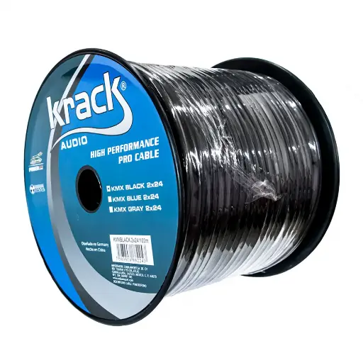 [KPSC164] Krack KPSC164 Cable Profesional para Bocina 4 Hilos 16X4 Negro Venta por Metro