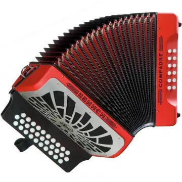 [A48241] Hohner A48241 Acordeón Diatónico Compadre SOL-DO-FA 31 Botones 12 Bajos Anaranjado