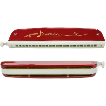 [DF1015RED] Distele DF1015RED Armónica Cromática Roja Con Botón De 24 Hoyos Con Su Estuche