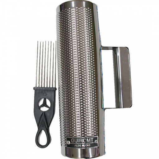 [GUIROMT103] Alde Audio GUIROMT103 Güiro Metálico Cromado De 10" X 3" Con Agarradera Y Escobilla Metálica