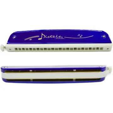 [DF1015BLU] Distele DF1015BLU Armónica Cromática Azul Con Botón De 24 Hoyos Con Su Estuche