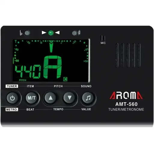 [AMT560] Aroma AMT560 Afinador Con Metronomo y Sensor de Vibracion