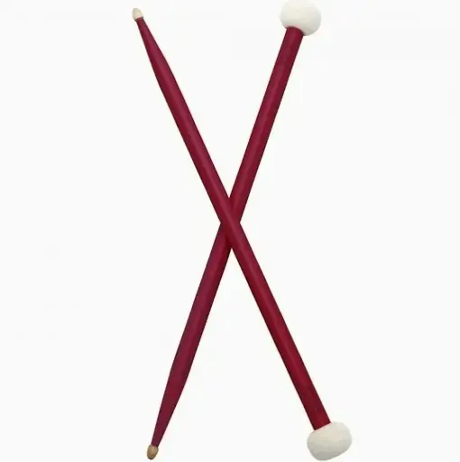 [SM08RED] Only Music SM08RED Baquetas Doble Propósito Punta de Madera Martillo para Platillo