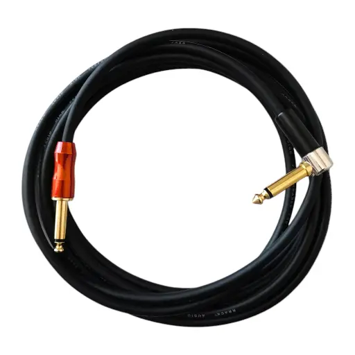 [CPEP1MBLK] Only Music CPEP1MBLK Cable Plug Escuadra 6.3mm a Plug Recto 6.3mm Monoaural 1 Metro
