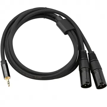 [CMPC150] Bochara CMPC150 Cable de 2 Canon Macho a 1 Plug Stereo 3.5mm de Muy Alta Calidad 1.5 Metros