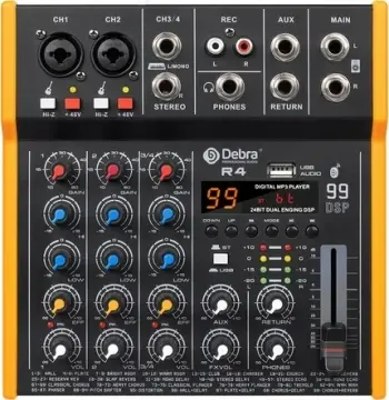 [MZR04] MZR04 Mezcladora 4 Canales Con Efectos	