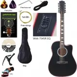 Only Music G1DE12BKM Guitarra Acústica Docerola Natural Negra Mate