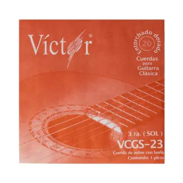 [VCGS23] Víctor VCGS23 Tercera Cuerda de Nylon Negro para Guitarra con Borla