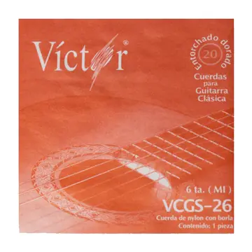 [VCGS26] Víctor VCGS26 Sexta Cuerda de Nylon Negro para Guitarra con Borla 