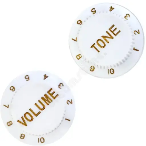 [ZSK02] ZSK02 Juego De 2 Perillas Blancas Para Guitarra Tono Y Volumen 