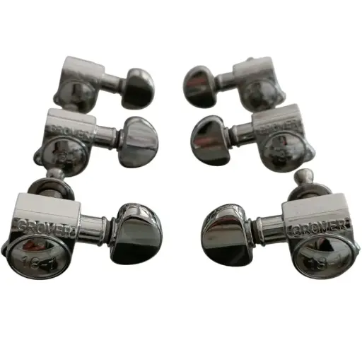 [ZGR11] ZGR11 Juego De 6 Clavijas Cromadas Para Guitarra Tipo Grover