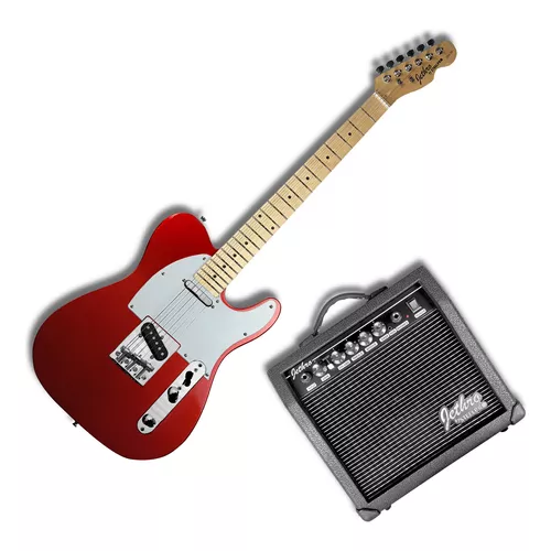 [029SK]  SteelPro 029SK Paquete de Guitarra Eléctrica Roja con Amplificador 20 W 