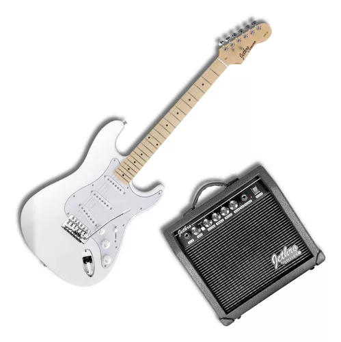[049SK]  Steelpro 049SK Paquete de Guitarra Eléctrica Blanca con Amplificador 20 W  
