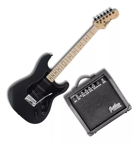 [054SK]  Steelpro 054SK Paquete de Guitarra Eléctrica Negra con Amplificador 20 W   