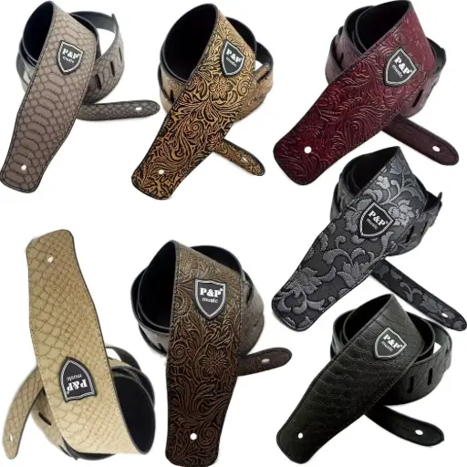 Tahalí Para Guitarra y Bajo de Cuero Varios Colores