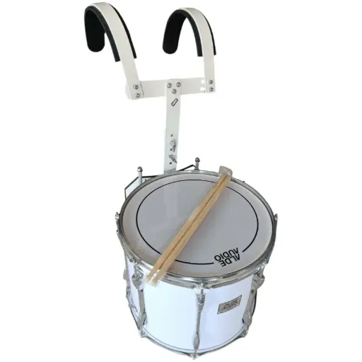 [JWM06] 🥁 Tambor de Marcha 14"x12" Blanco con Herrajes Cromados!  ✨
