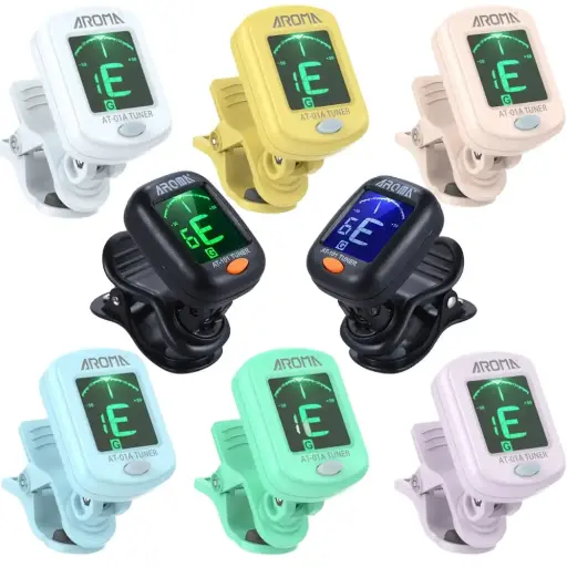 Afinador Electrónico Aroma AT01 | Precisión Profesional en Colores Vibrantes 🎵 